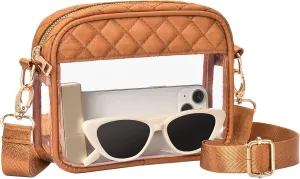 Clear Crossbody Bag Stadium Approved, Clear Bag for Stadium Events, Small Clear Purses for Women Stadium Crossbody