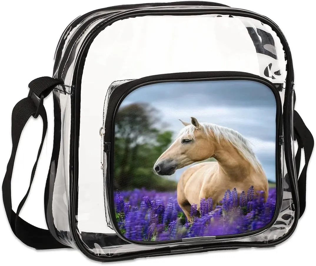 Clear Crossbody Bag Stadium Approved for Women and Men Transparent Messenger Shoulder Bag Clear Purse Bag