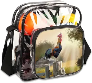 Clear Crossbody Bag Stadium Approved for Women and Men Transparent Messenger Shoulder Bag Clear Purse Bag