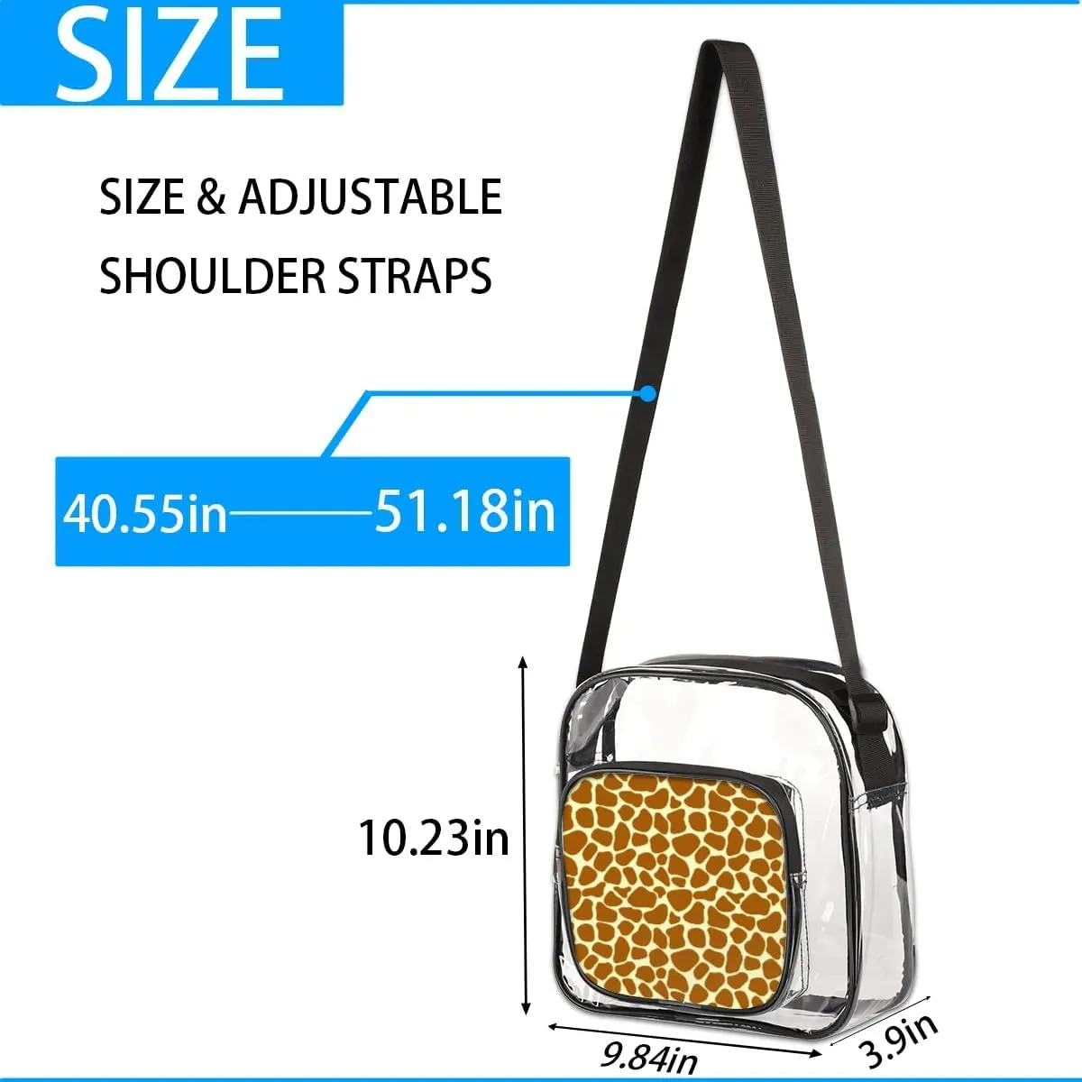 Clear Crossbody Bag Stadium Approved for Women and Men Transparent Messenger Shoulder Bag Clear Purse Bag
