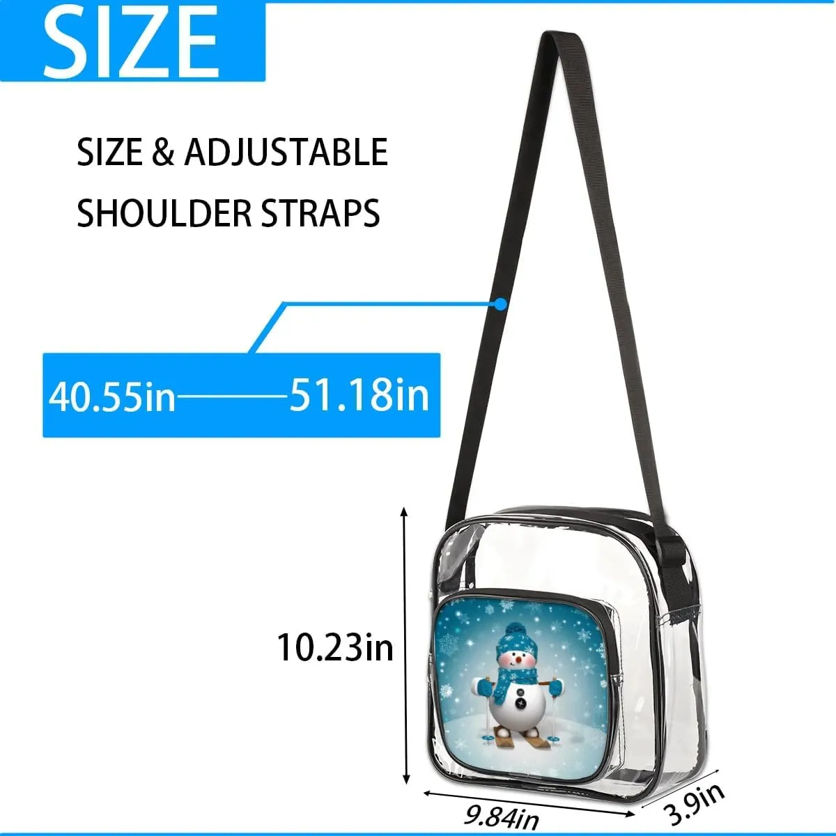 Clear Crossbody Bag Stadium Approved for Women and Men Transparent Messenger Shoulder Bag Clear Purse Bag
