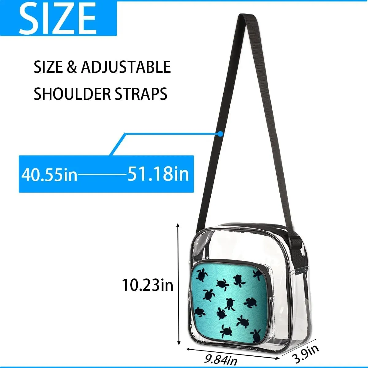 Clear Crossbody Bag Stadium Approved for Women and Men Transparent Messenger Shoulder Bag Clear Purse Bag