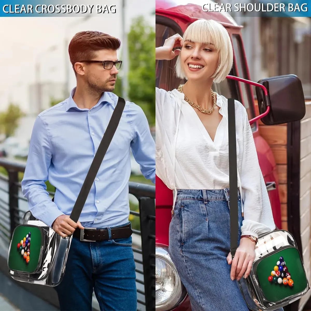 Clear Crossbody Bag Stadium Approved for Women and Men Transparent Messenger Shoulder Bag Clear Purse Bag