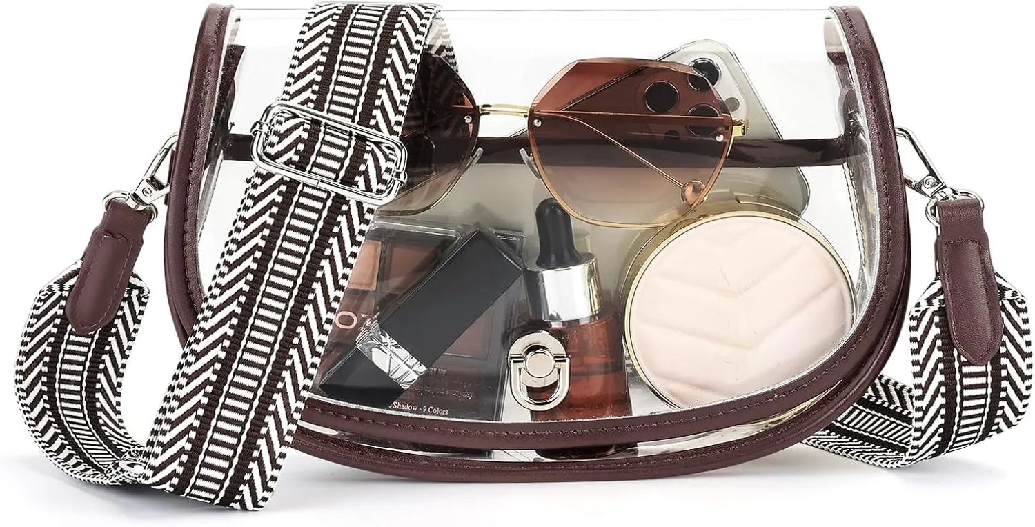 Clear Crossbody Bag Stadium Approved for Women，clear Bags for Stadium Events,clear Purse for Concerts