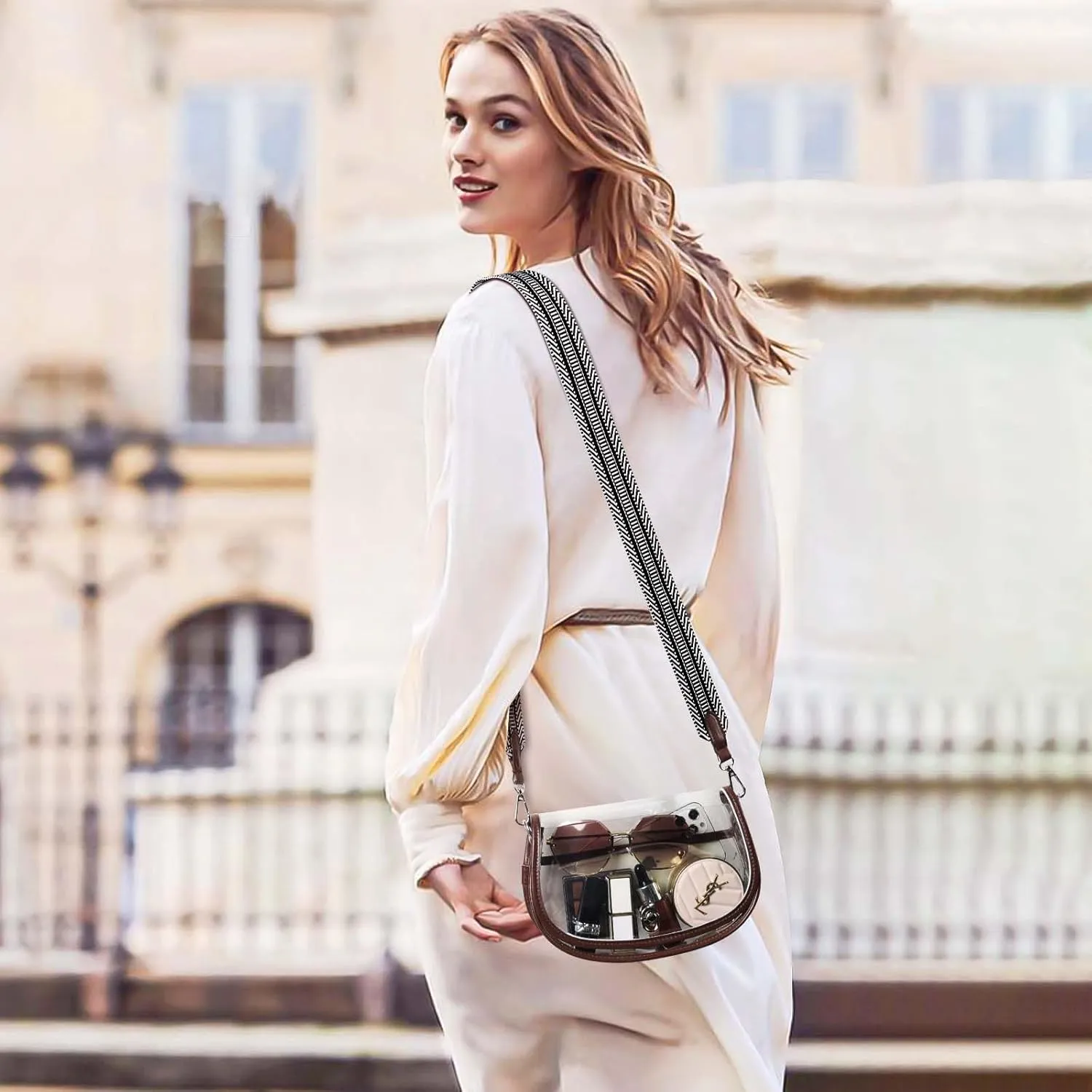 Clear Crossbody Bag Stadium Approved for Women，clear Bags for Stadium Events,clear Purse for Concerts