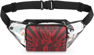 Clear Crossbody Bag Stadium Approved Peace Victory Waterproof Clear Purse for Stadium Events Clear Bag for Stadium Events Concerts Travel