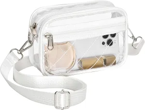 Clear Crossbody Bag Stadium Approved, Small Clear Purse for Women Stadium Crossbody for Events Sports Outfits