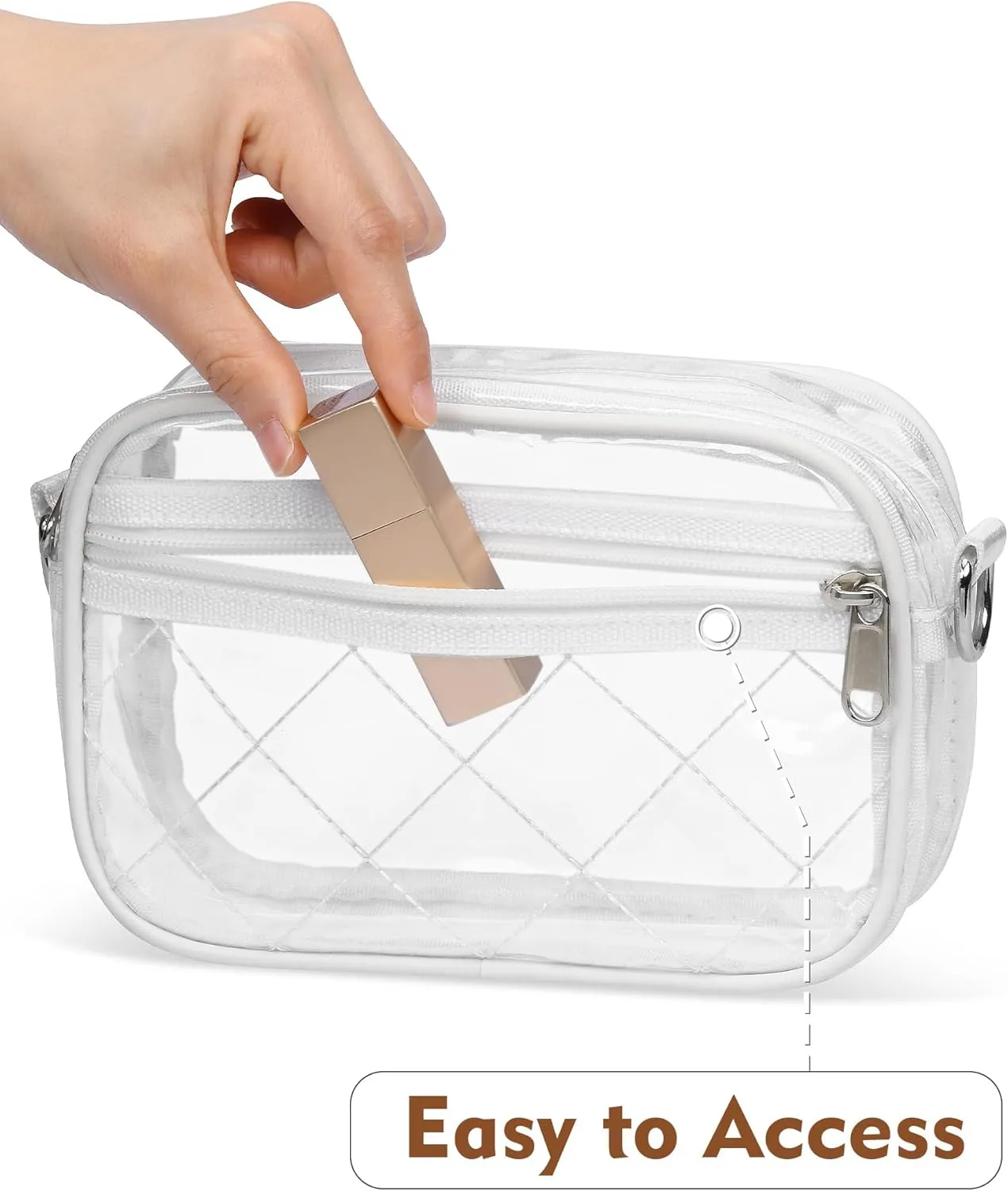 Clear Crossbody Bag Stadium Approved, Small Clear Purse for Women Stadium Crossbody for Events Sports Outfits