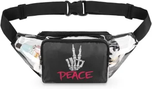 Clear Crossbody Bag Stadium Approved Victory Peace Waterproof Clear Purse for Stadium Events Clear Bag for Stadium Events Concerts Travel