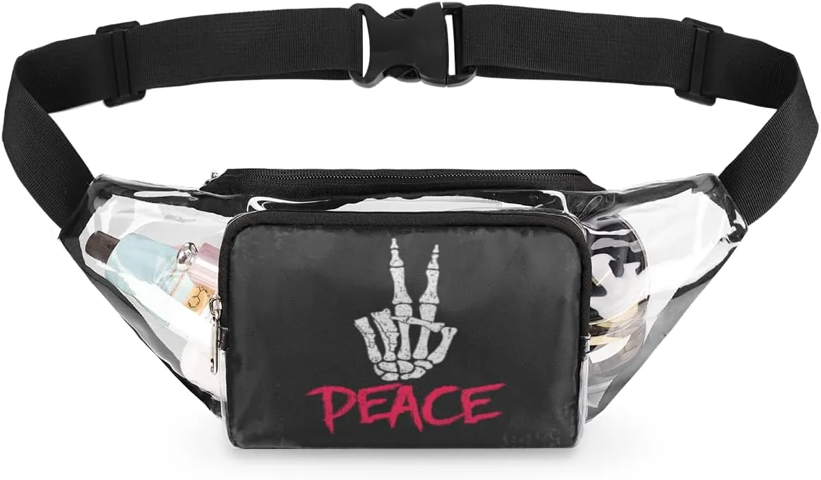 Clear Crossbody Bag Stadium Approved Victory Peace Waterproof Clear Purse for Stadium Events Clear Bag for Stadium Events Concerts Travel