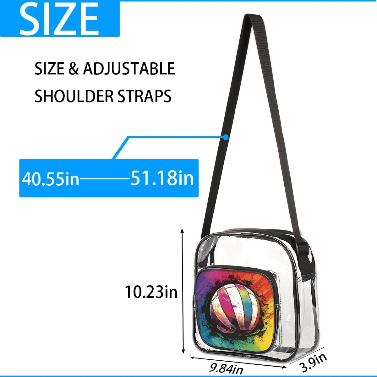 Clear Crossbody Purse Bag Clear Messenger Shoulder Bags See Through Transparent Purse