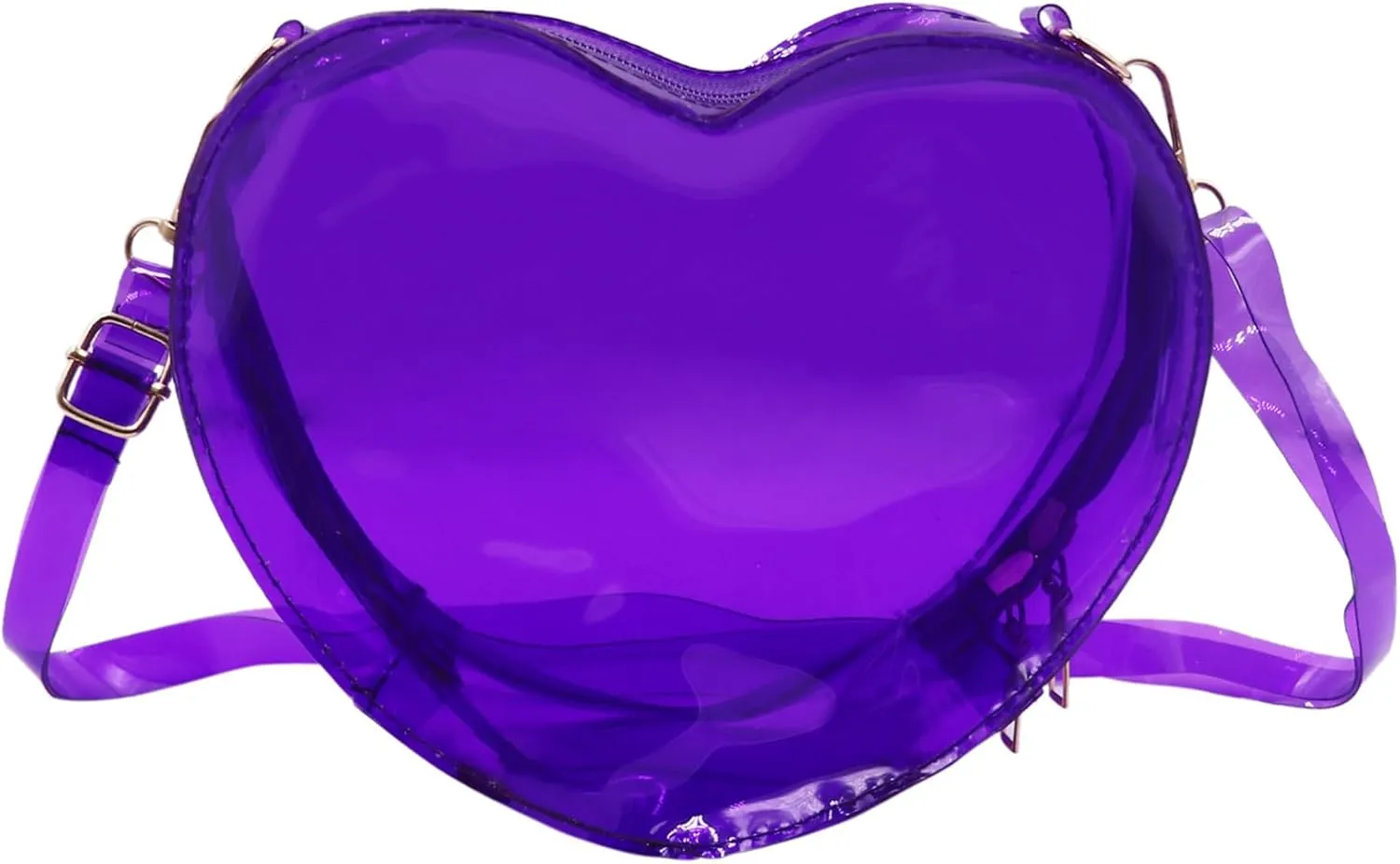 Clear Crossbody Purse Bag Transparent Heart-Shaped Shoulder Clutch Bag for Women Girls