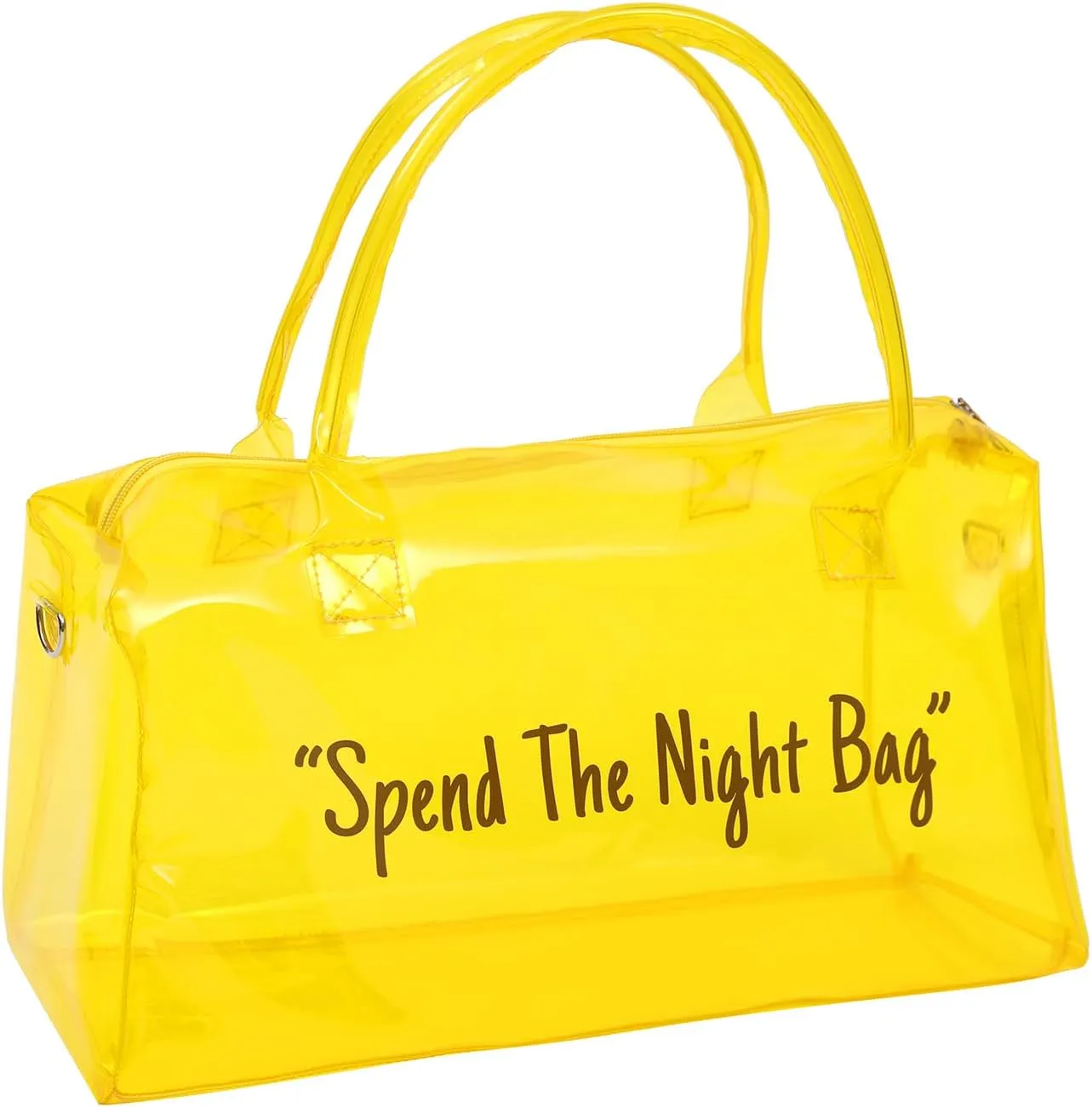 Clear Gym Bag for Women,Spend Night Bag Clear PVC Tote Bag Large Sports Duffel Bag Bright Candy Color Jelly with Durable Metal Zipper for Gym,Travel, Beach Yellow