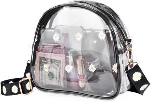 Clear Purse for Women Girls, Stadium Approved See Through Crossbody Bag with Adjustable Strap