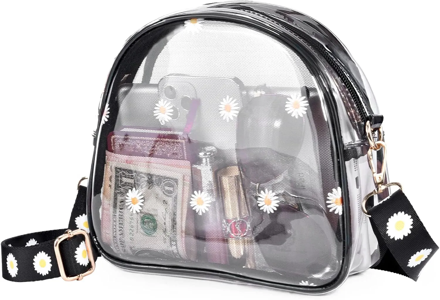 Clear Purse for Women Girls, Stadium Approved See Through Crossbody Bag with Adjustable Strap