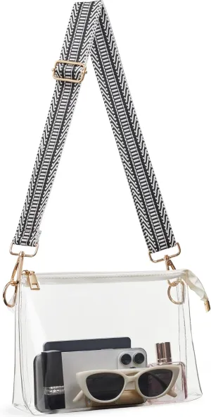 Clear Purse for Women Stadium Approved Clear Crossbody Bag for Stadium Events Transparent Purse Bag for Sports