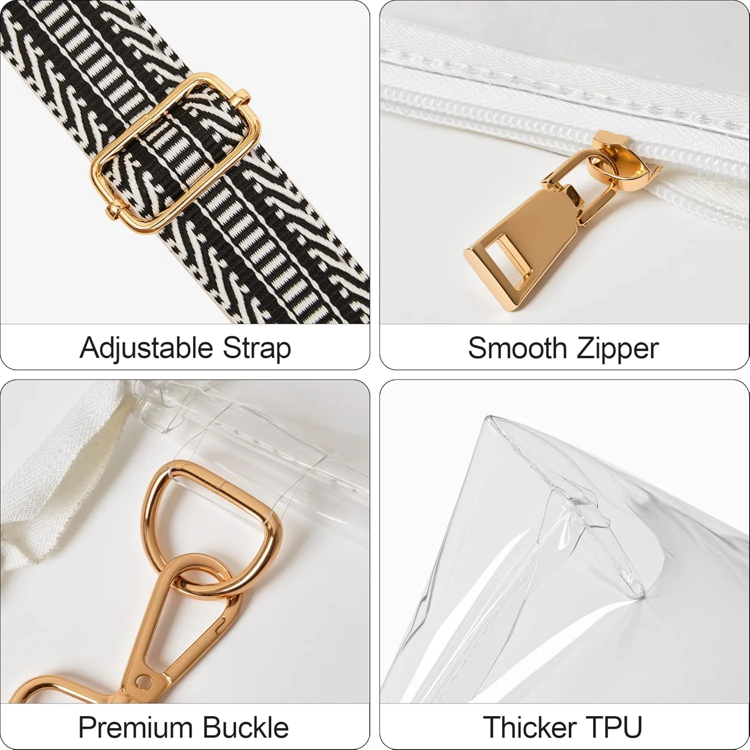 Clear Purse for Women Stadium Approved Clear Crossbody Bag for Stadium Events Transparent Purse Bag for Sports