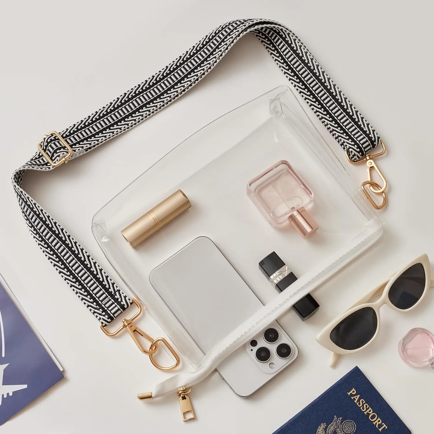 Clear Purse for Women Stadium Approved Clear Crossbody Bag for Stadium Events Transparent Purse Bag for Sports