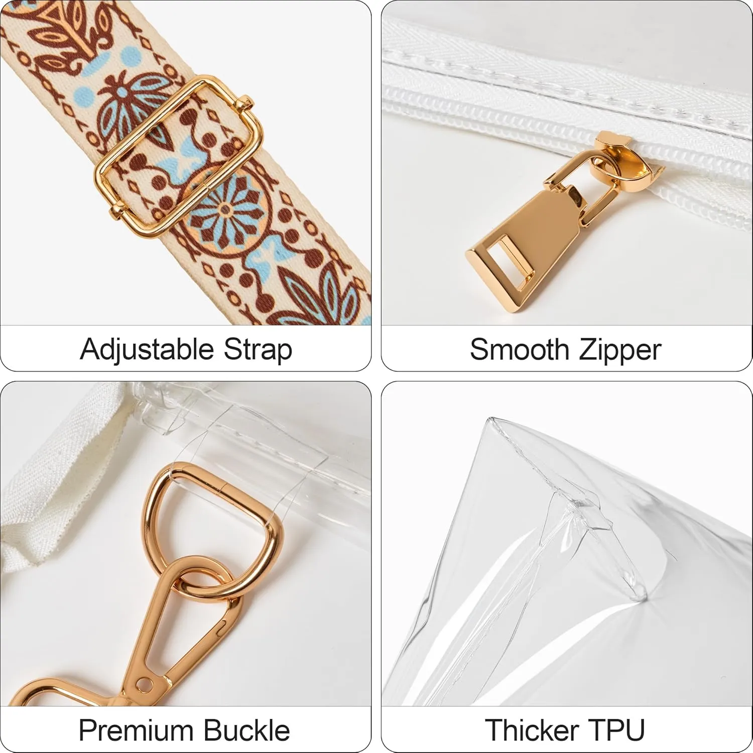 Clear Purse for Women Stadium Approved Clear Crossbody Bag for Stadium Events Transparent Purse Bag for Sports