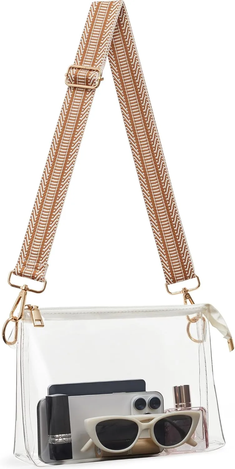 Clear Purse for Women Stadium Approved Clear Crossbody Bag for Stadium Events Transparent Purse Bag for Sports