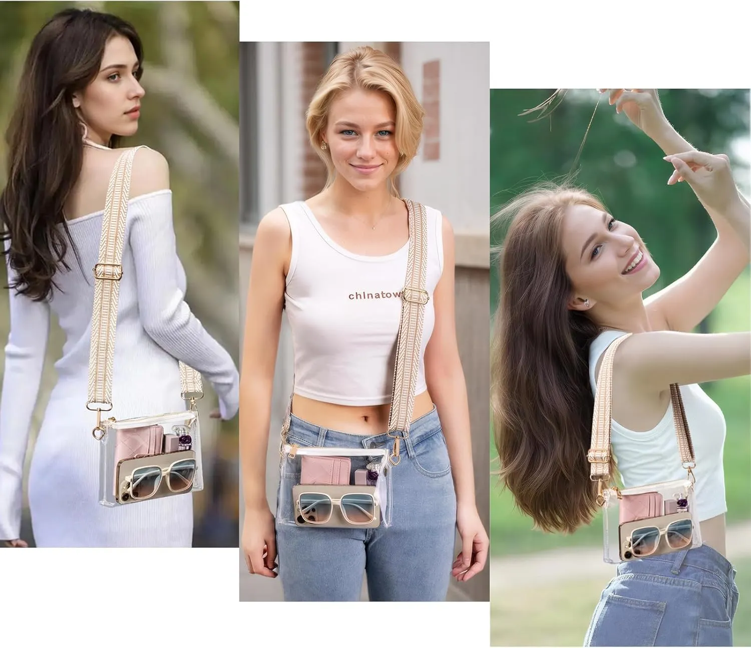 Clear Purse for Women Stadium Approved, Small Clear Crossbody Bag Stadium Bag for Concerts Sports Events