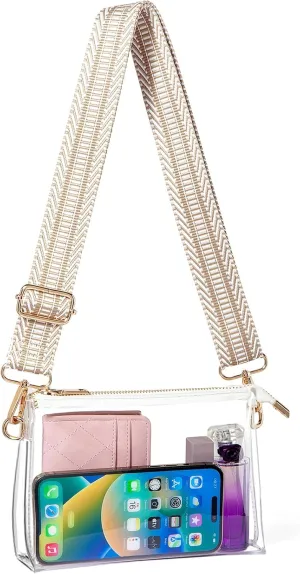 Clear Purse for Women Stadium Approved, Small Clear Crossbody Bag Stadium Bag for Concerts Sports Events