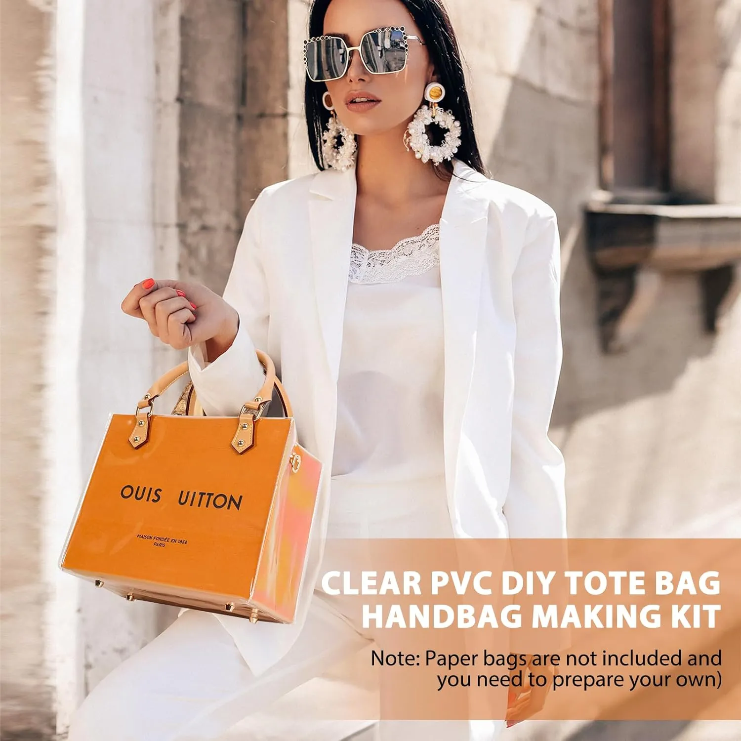 Clear PVC DIY Tote Bag Making Kit - Handmade Gift Bag Craft Accessory Tool Set