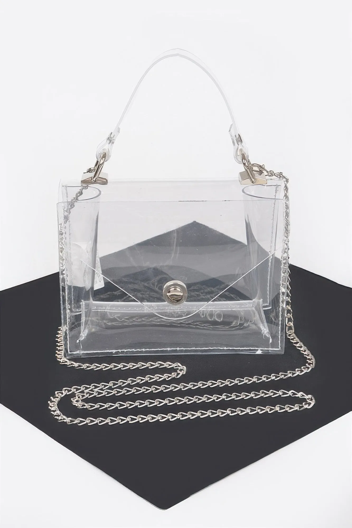 Clear Pvc Top Handle Crossbody Bag