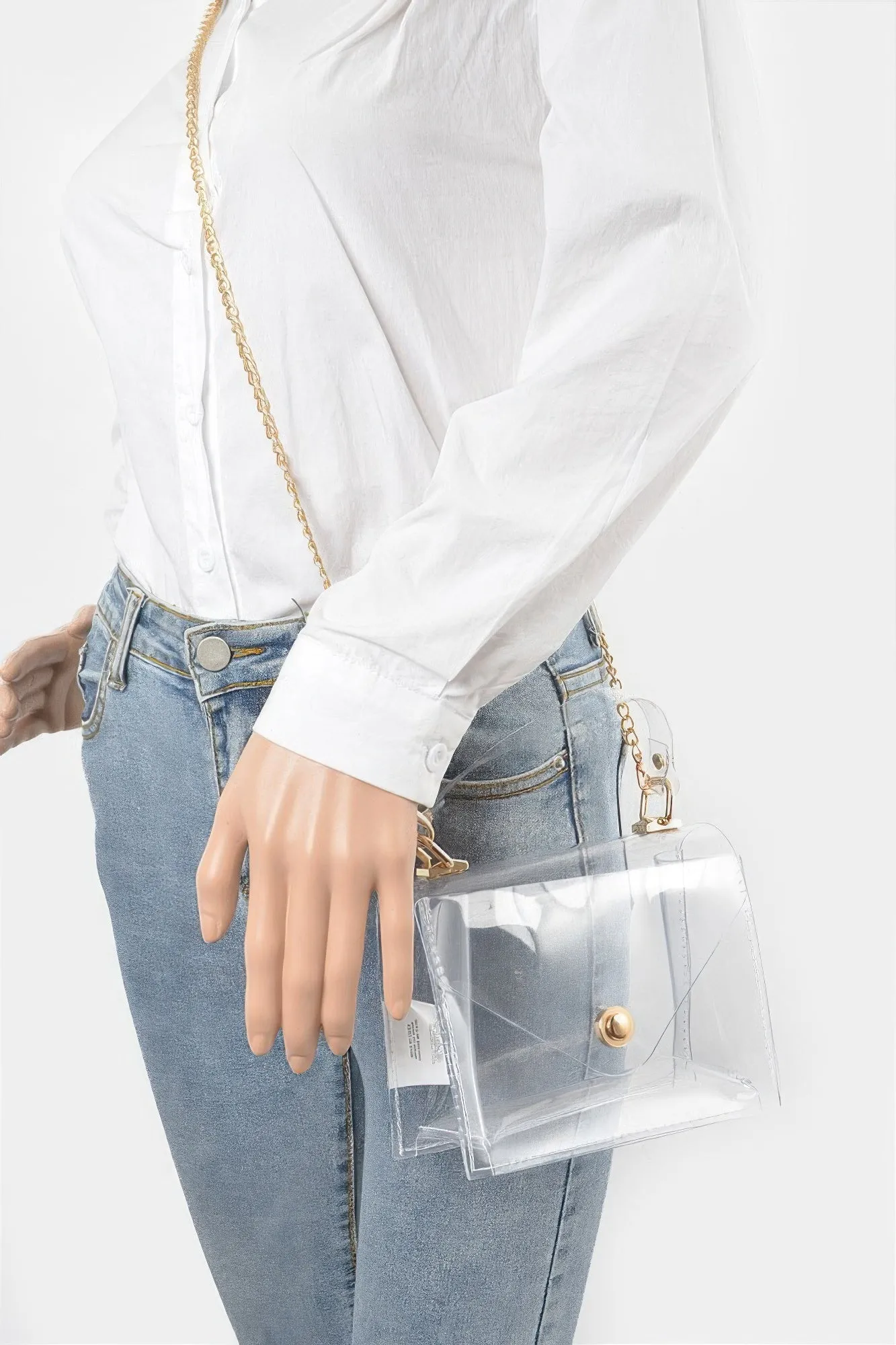 Clear Pvc Top Handle Crossbody Bag