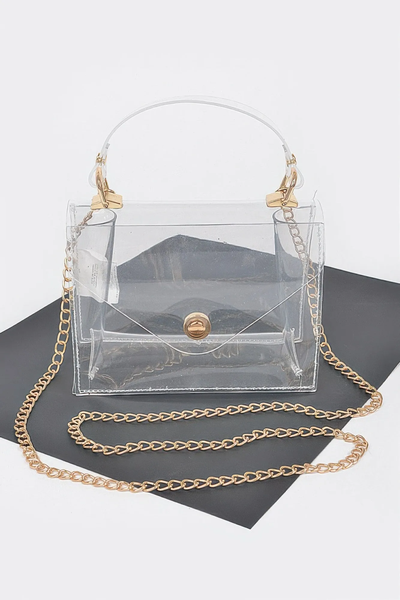 Clear Pvc Top Handle Crossbody Bag