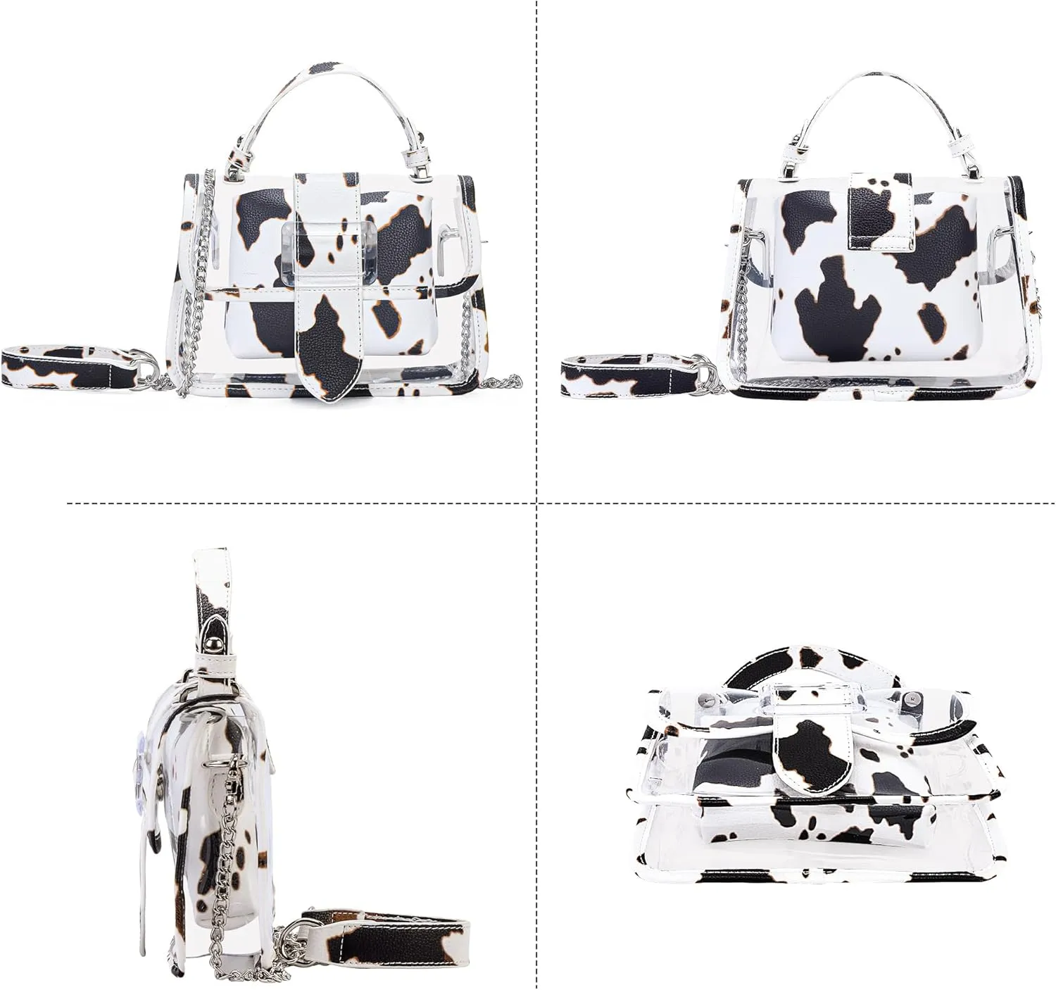 Clear Shoulder Bag Purse 2 in 1 Transparent Crossbody Bag Jelly Handbag