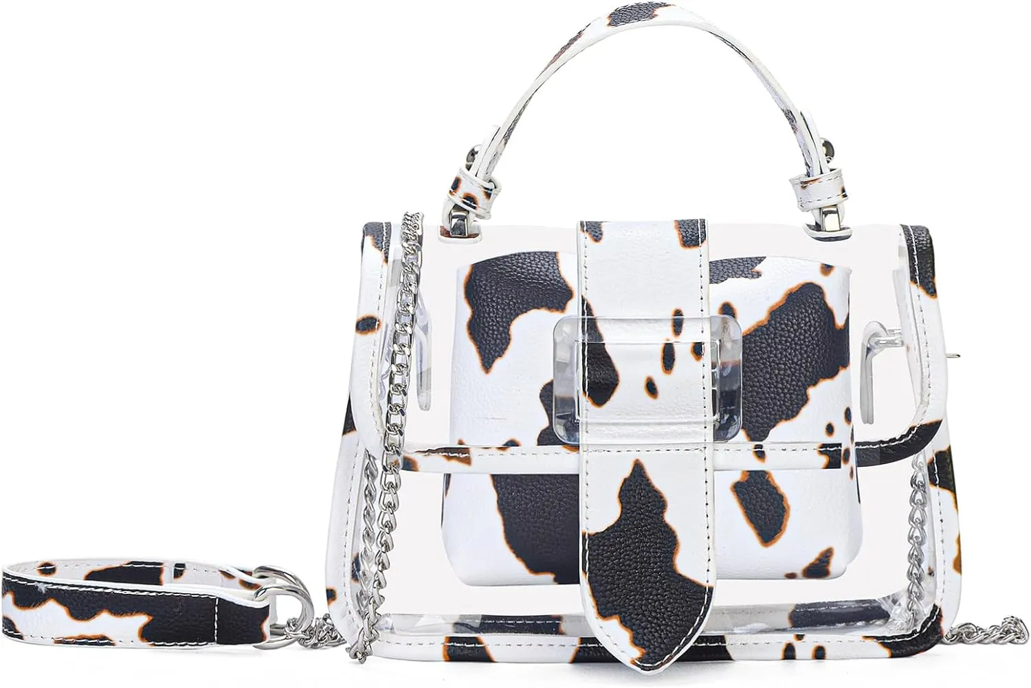 Clear Shoulder Bag Purse 2 in 1 Transparent Crossbody Bag Jelly Handbag