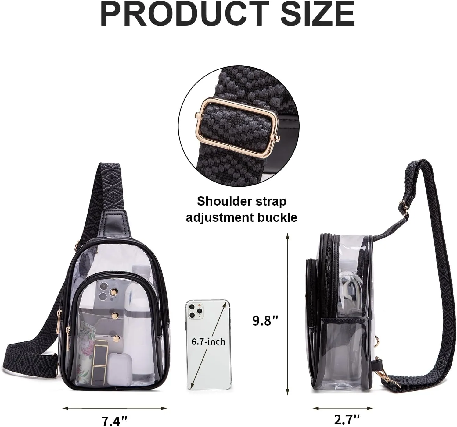 Clear Sling Bag for Stadium Events, Crossbody Bag for Women - Stadium Approved