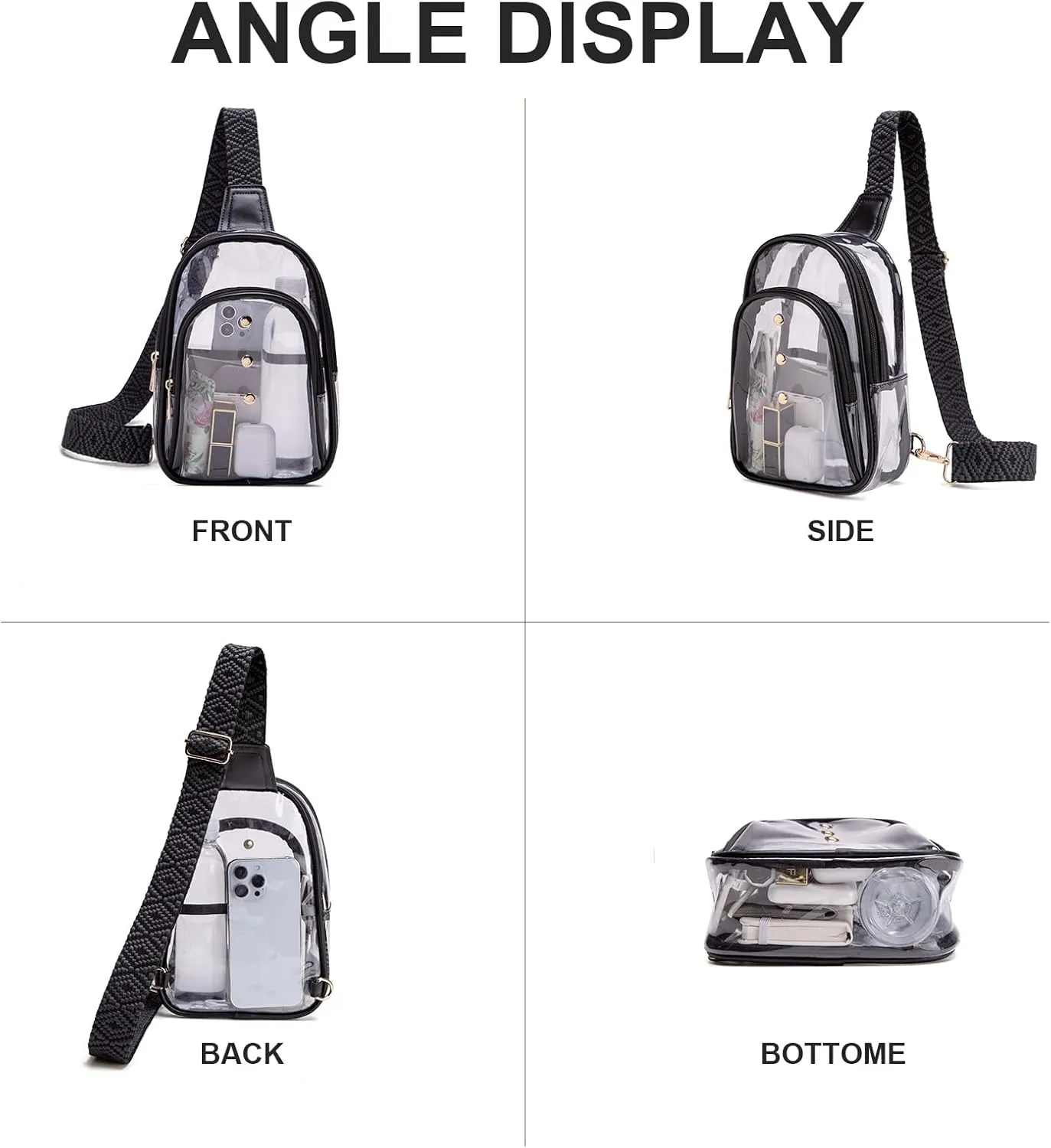 Clear Sling Bag for Stadium Events, Crossbody Bag for Women - Stadium Approved