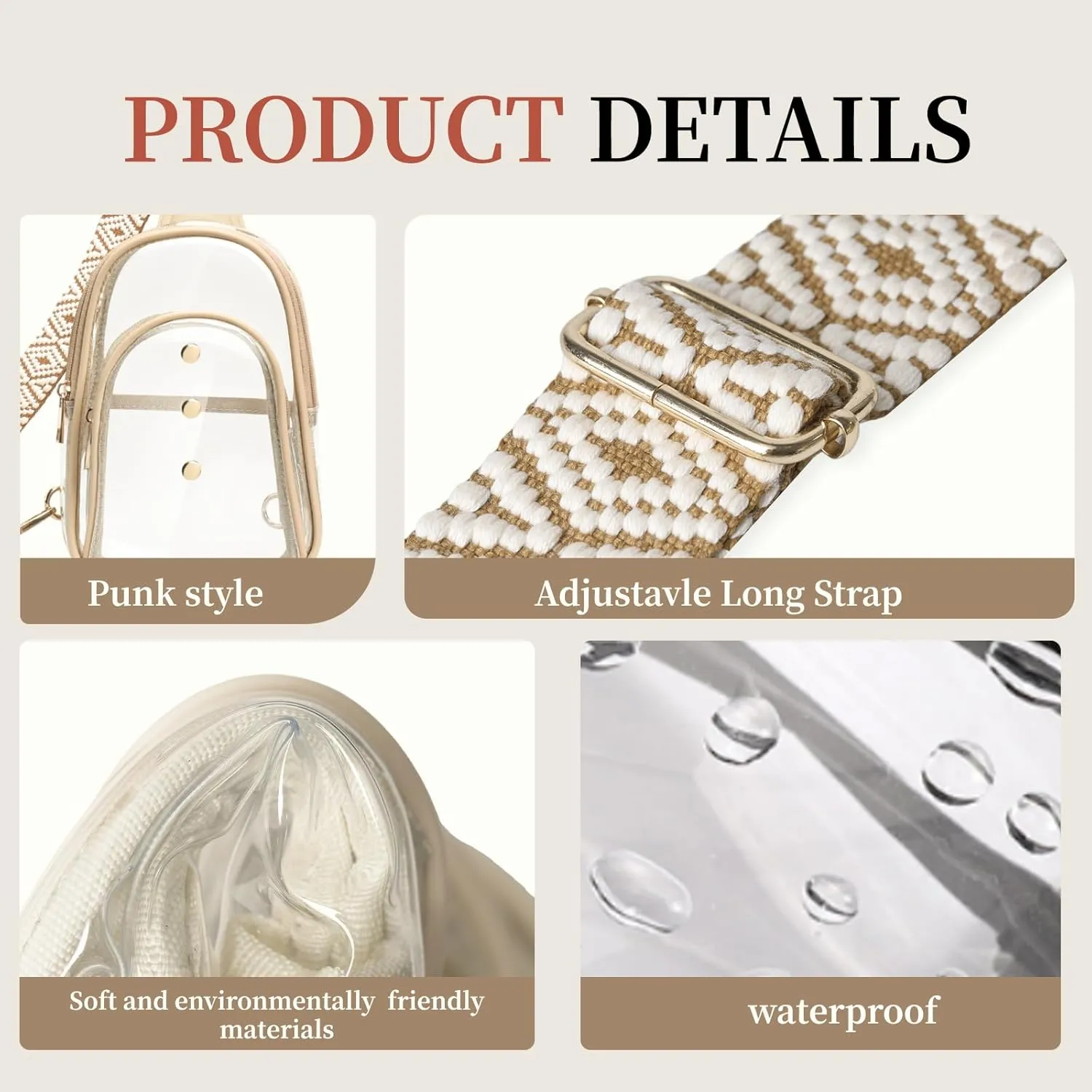 Clear Sling Bag for Stadium Events, Crossbody Bag for Women - Stadium Approved
