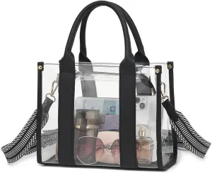 Clear Tote Bag Stadium Approved Crossbody Clear Bag for Stadium Events Clear Purse Handbag for Women with Adjustable Strap