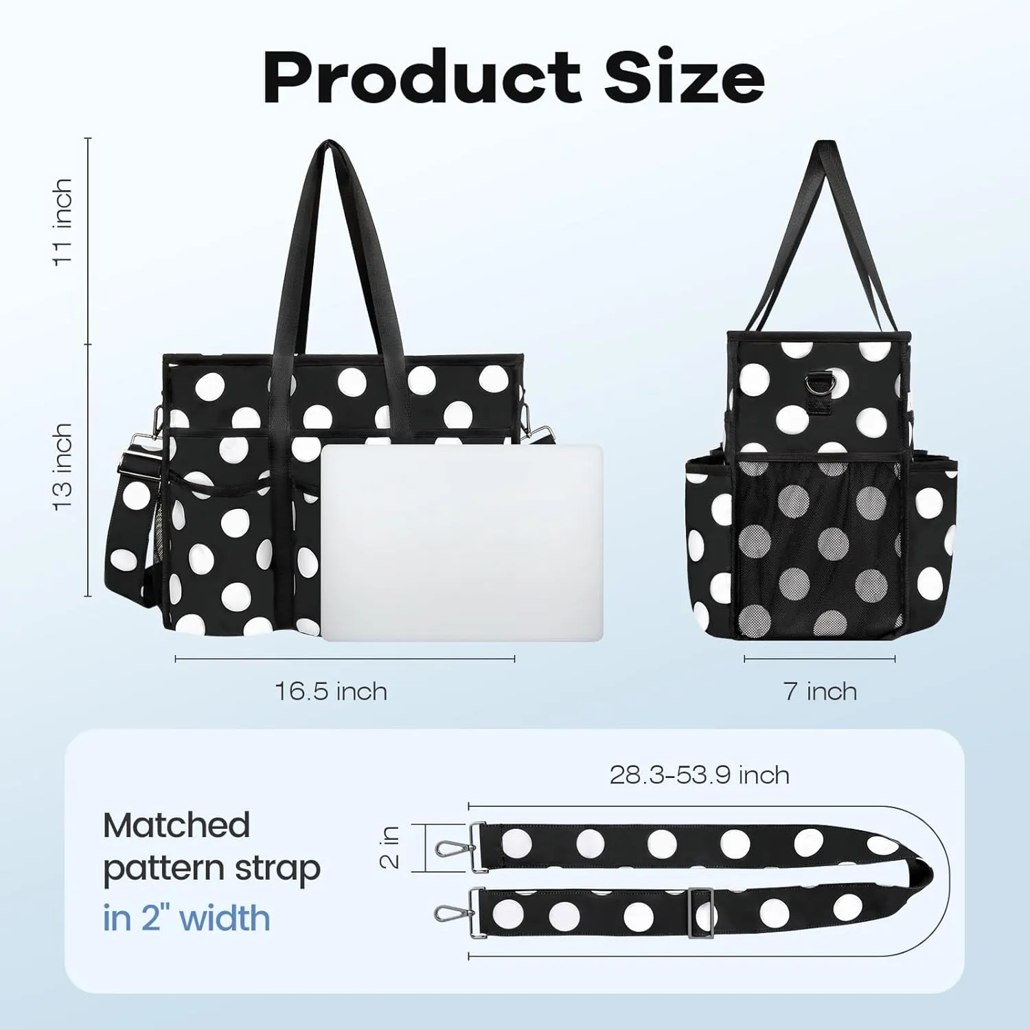 CLOUDMUSIC Large Tote Bag For Women Travel Nurse Teacher Work Waterpoof With Zipper Utility Everything Bags