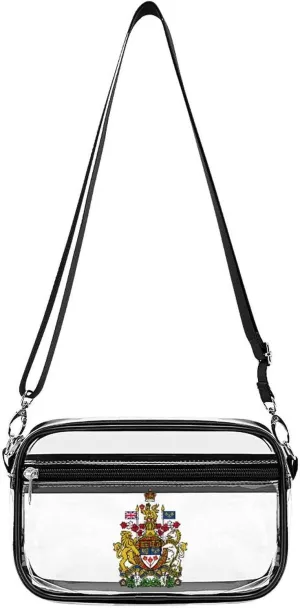 Coat Arms of Canada Fashion Shoulder Bag PVC Transparent Women Crossbody Bags Cute Handbag Cosmetic Bag
