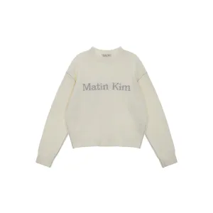 COLOR LINE POINT LOGO KNIT PULLOVER IN IVORY