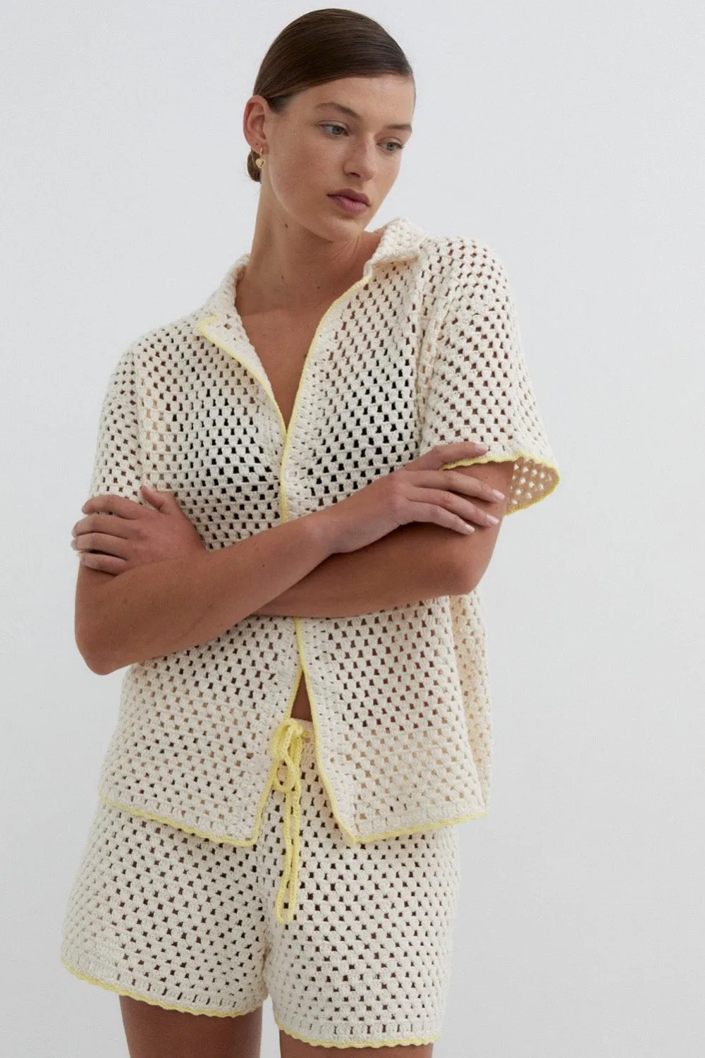 Connie Knit Shirt Cream