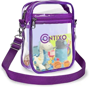 Contixo Clear Bag Stadium Approved - Clear Purses for Kids, Stadium Crossbody Messenger Bag for Concerts Sporting Events