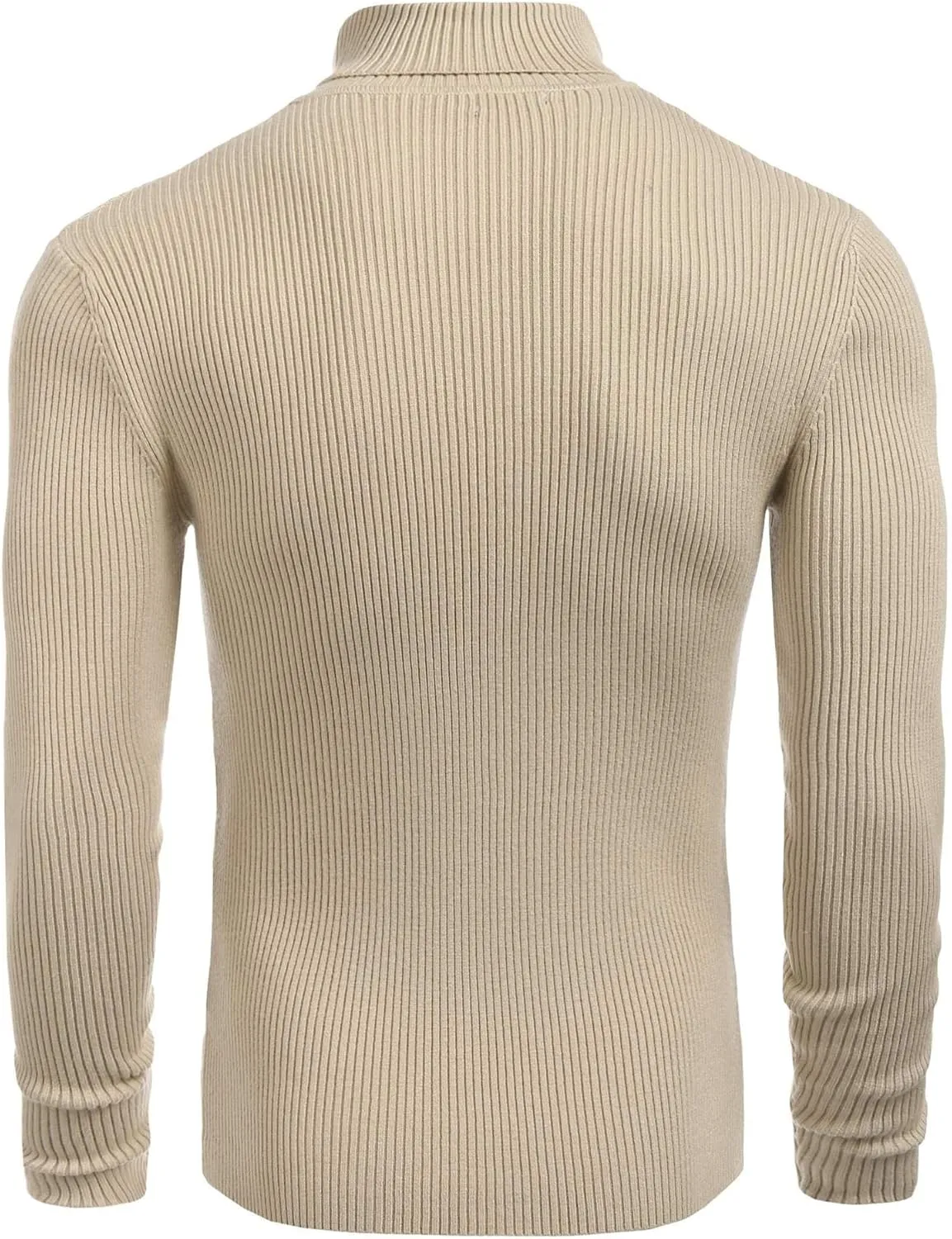 COOFANDY Mens Ribbed Slim Fit Knitted Pullover Casual Turtleneck Sweater