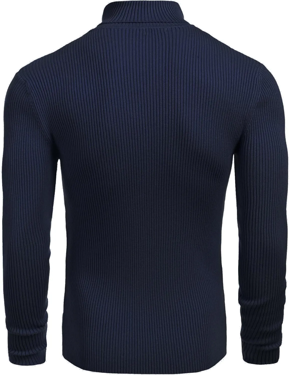 COOFANDY Mens Ribbed Slim Fit Knitted Pullover Casual Turtleneck Sweater