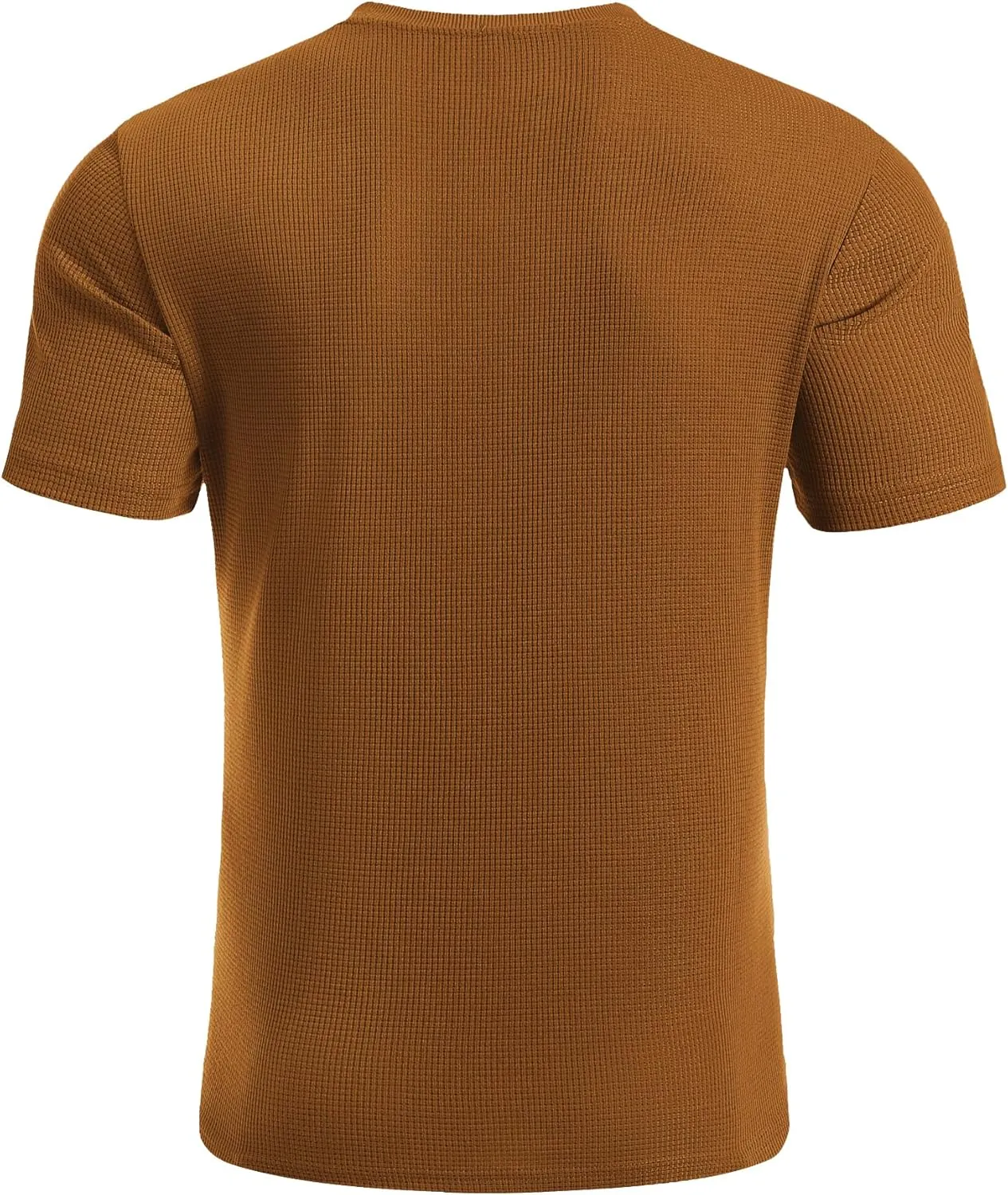 COOFANDY Men's Waffle Henley Short Sleeve Textured T Shirt Casual Button Tee Shirts Heavyweight Henley Summer Top