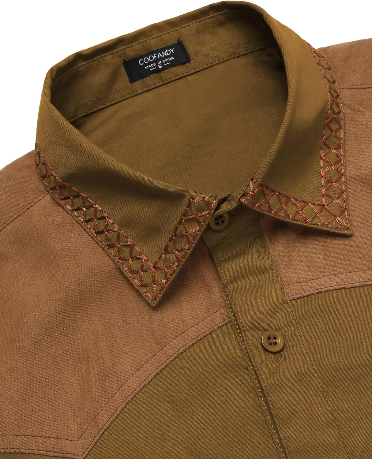 COOFANDY Men's Western Cowboy Shirt Embroidered Long Sleeve Slim Fit Casual Cotton Button Down Hippie Shirts with Pockets