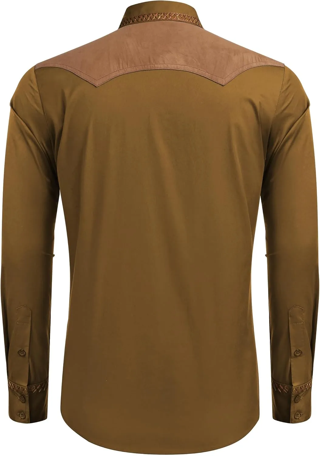 COOFANDY Men's Western Cowboy Shirt Embroidered Long Sleeve Slim Fit Casual Cotton Button Down Hippie Shirts with Pockets