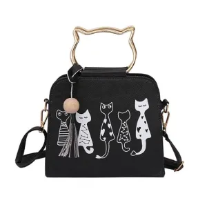 Cool Cats Designer Leather Handbag