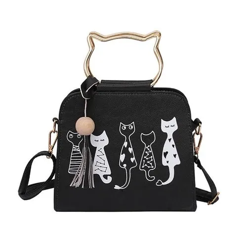 Cool Cats Designer Leather Handbag
