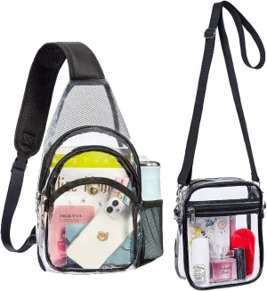 COVAX Clear Crossbody Purse Bag, Clear Sling Bag Stadium Approved for Concerts, Festivals