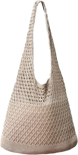Crochet Bags for Women - Summer Beach Tote, Aesthetic Hippie Knit Bag